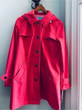 Draper James Bright Rose Hooded Trench Coat